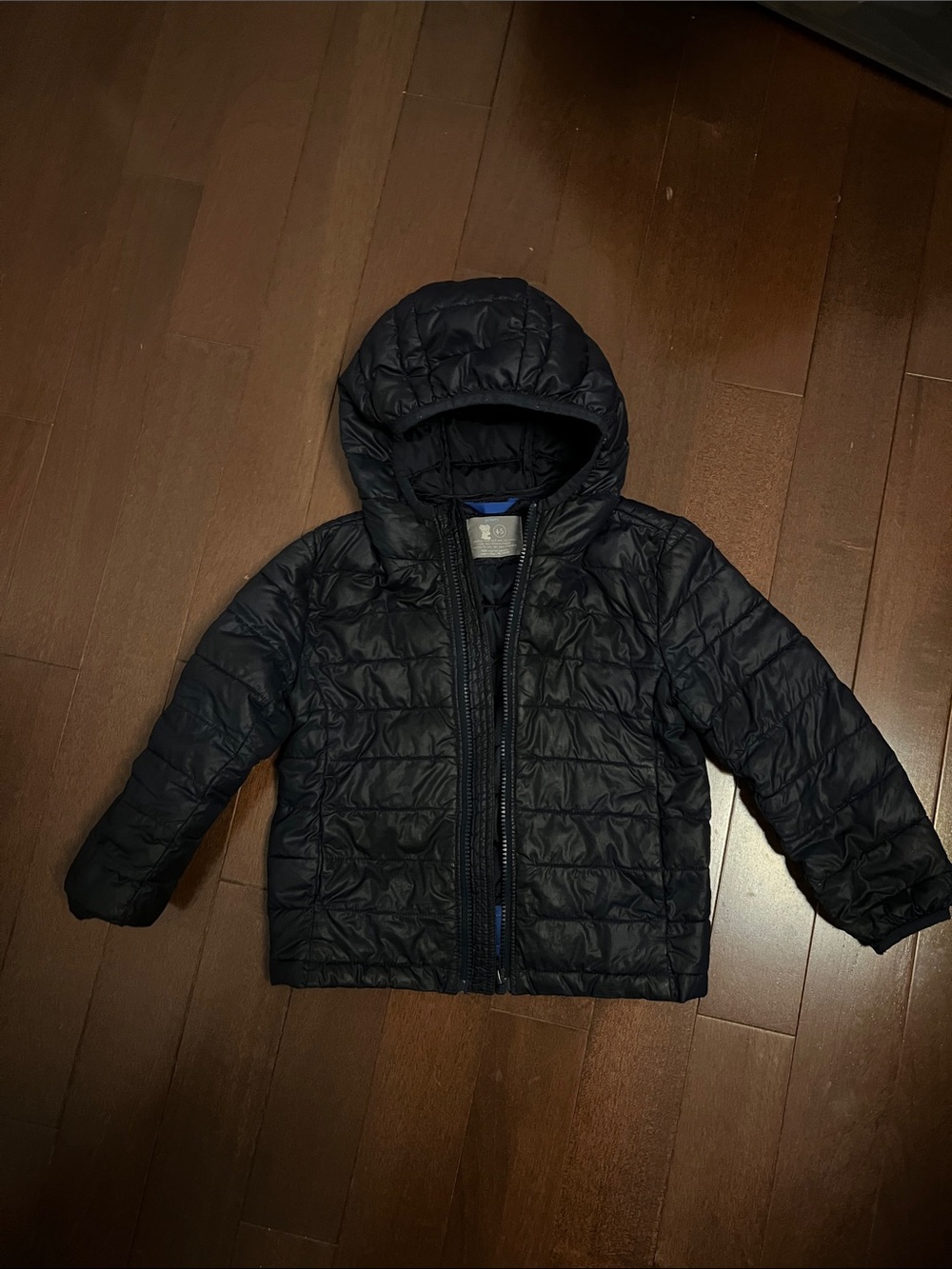 Primary Navy Hooded Quilted Puffer Jacket